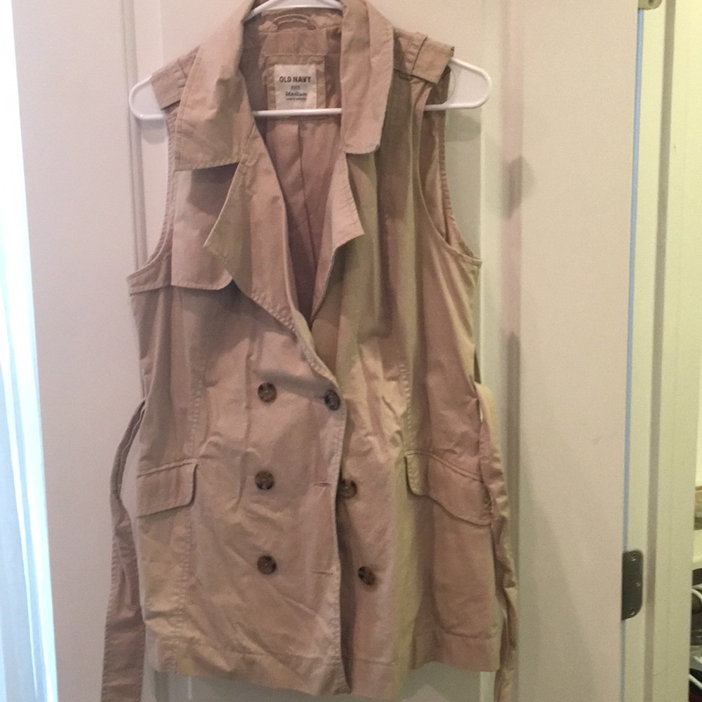 Old Navy sleeveless trench vest sz M